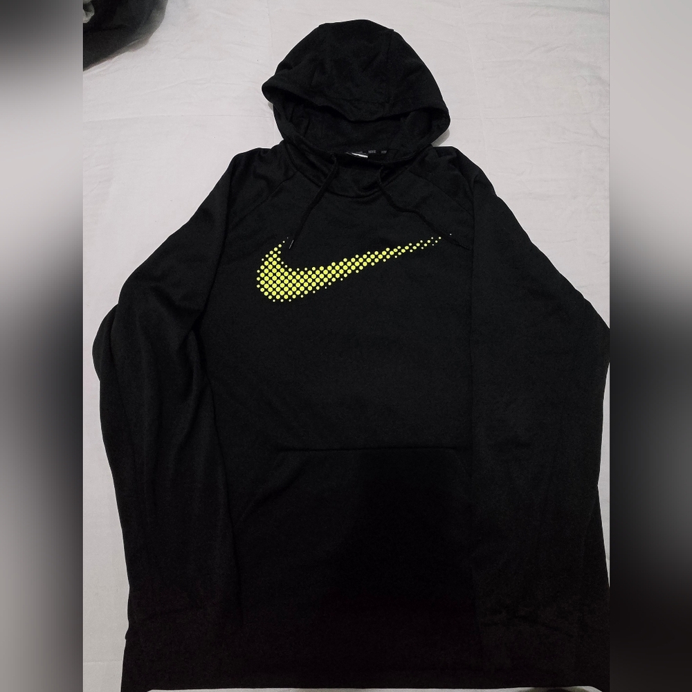Nike Black Hoodie with Vibrant Yellow Swoosh